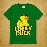 Lucky Duck Shamrock Rubber Ducky Funny St Patricks Day T-Shirt thumb 5