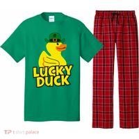 Lucky Duck Shamrock Rubber Ducky Funny St Patricks Day Pajama Set thumb 0