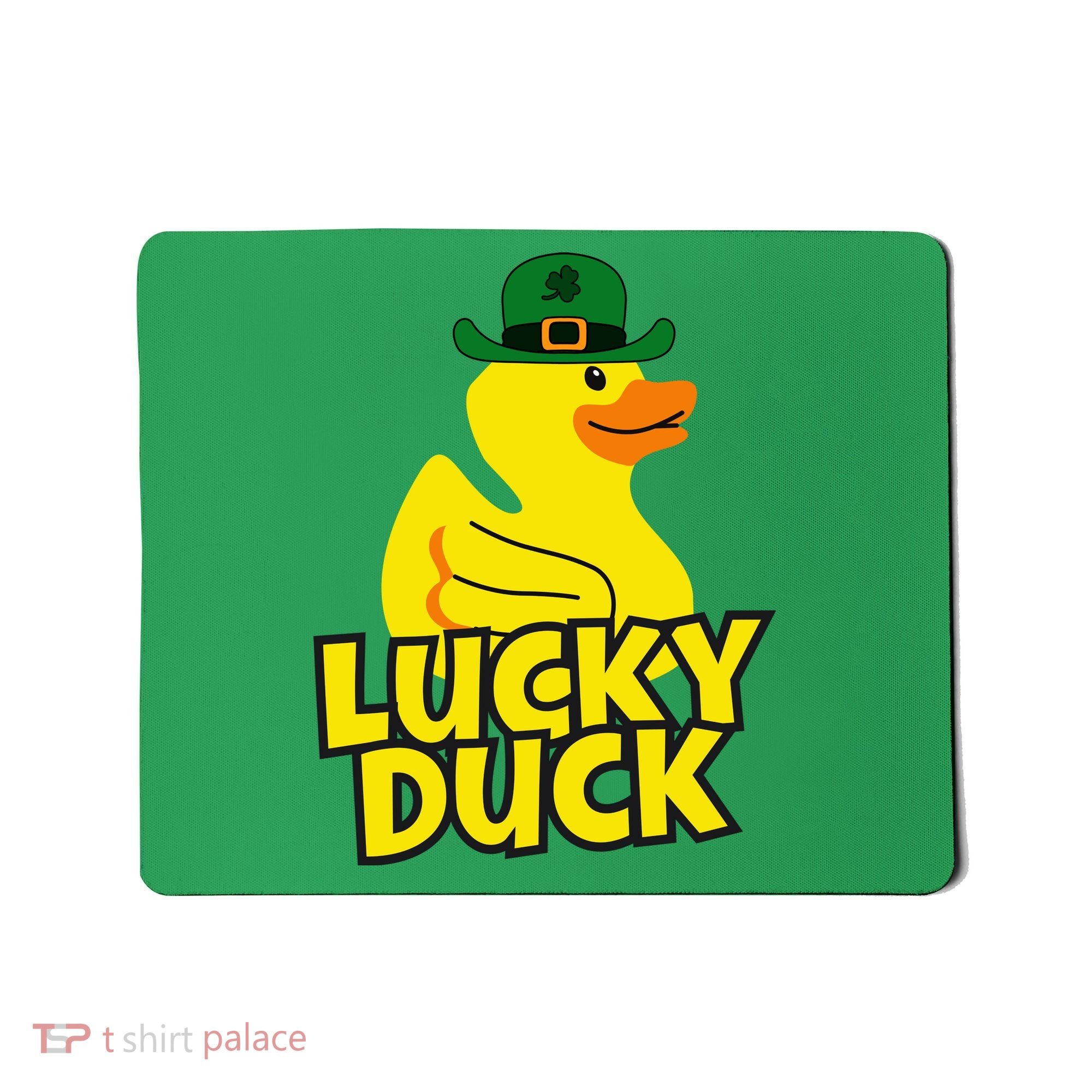 Lucky Duck Shamrock Rubber Ducky Funny St Patricks Day Mousepad