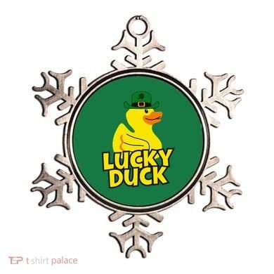 Lucky Duck Shamrock Rubber Ducky Funny St Patricks Day Ornament