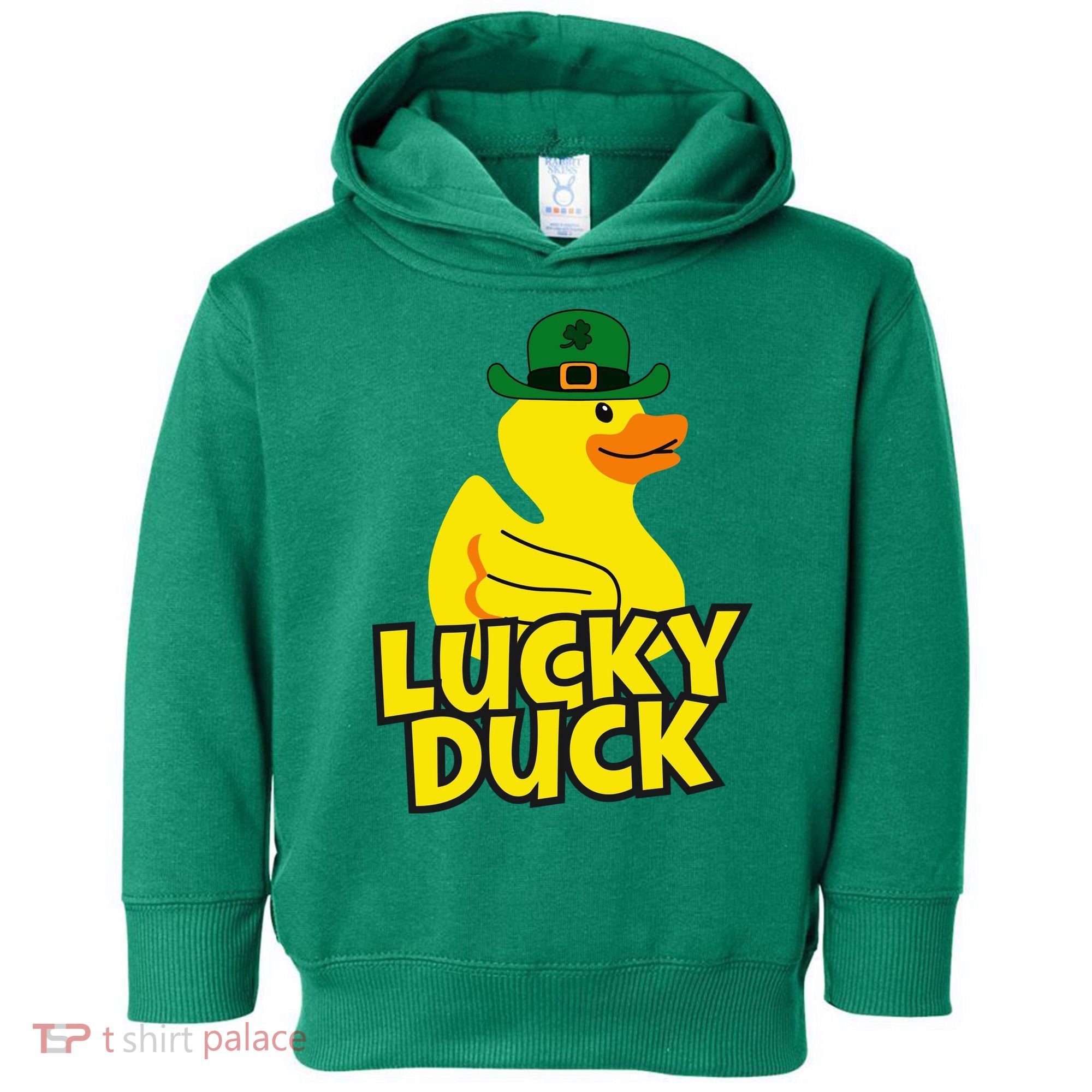 Lucky Duck Shamrock Rubber Ducky Funny St Patricks Day Toddler Hoodie