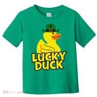 Lucky Duck Shamrock Rubber Ducky Funny St Patricks Day Toddler T-Shirt thumb 0