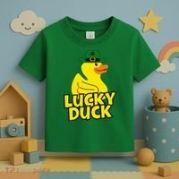 Lucky Duck Shamrock Rubber Ducky Funny St Patricks Day Toddler T-Shirt thumb 3