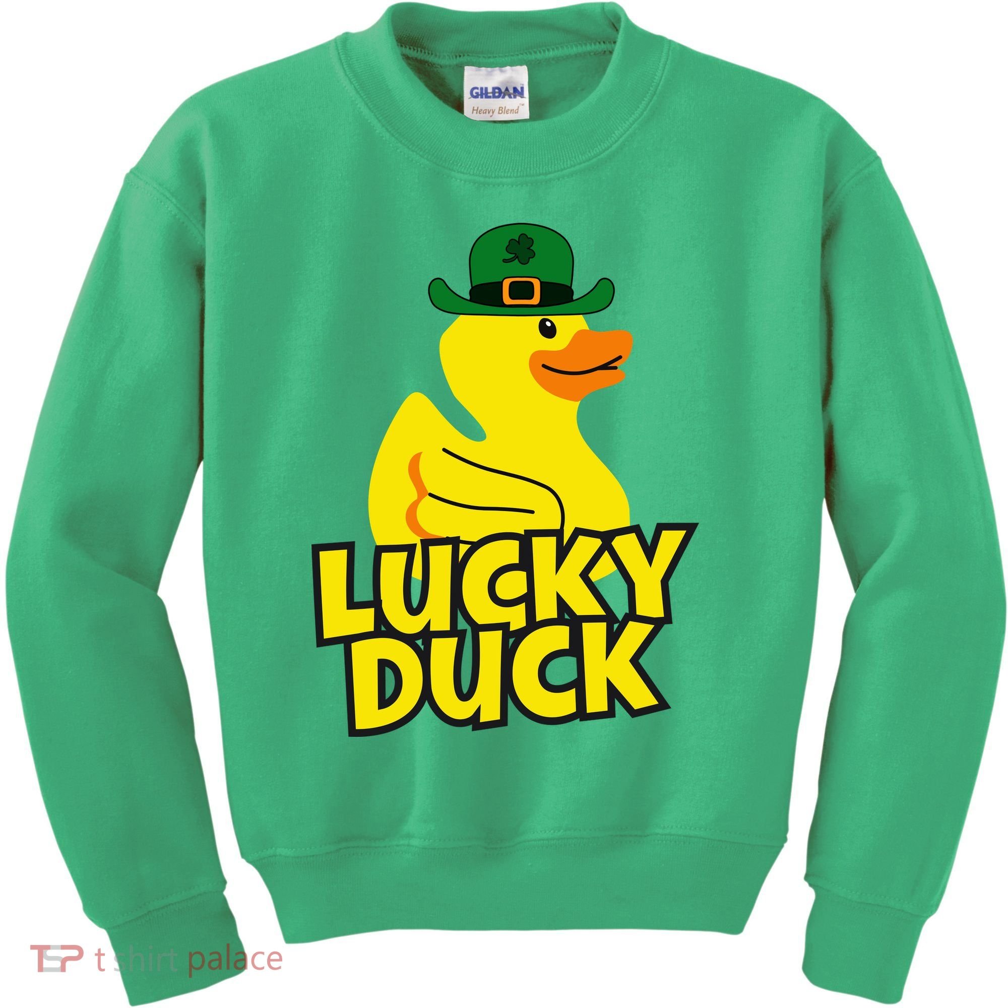 Lucky Duck Shamrock Rubber Ducky Funny St Patricks Day Kids Sweatshirt