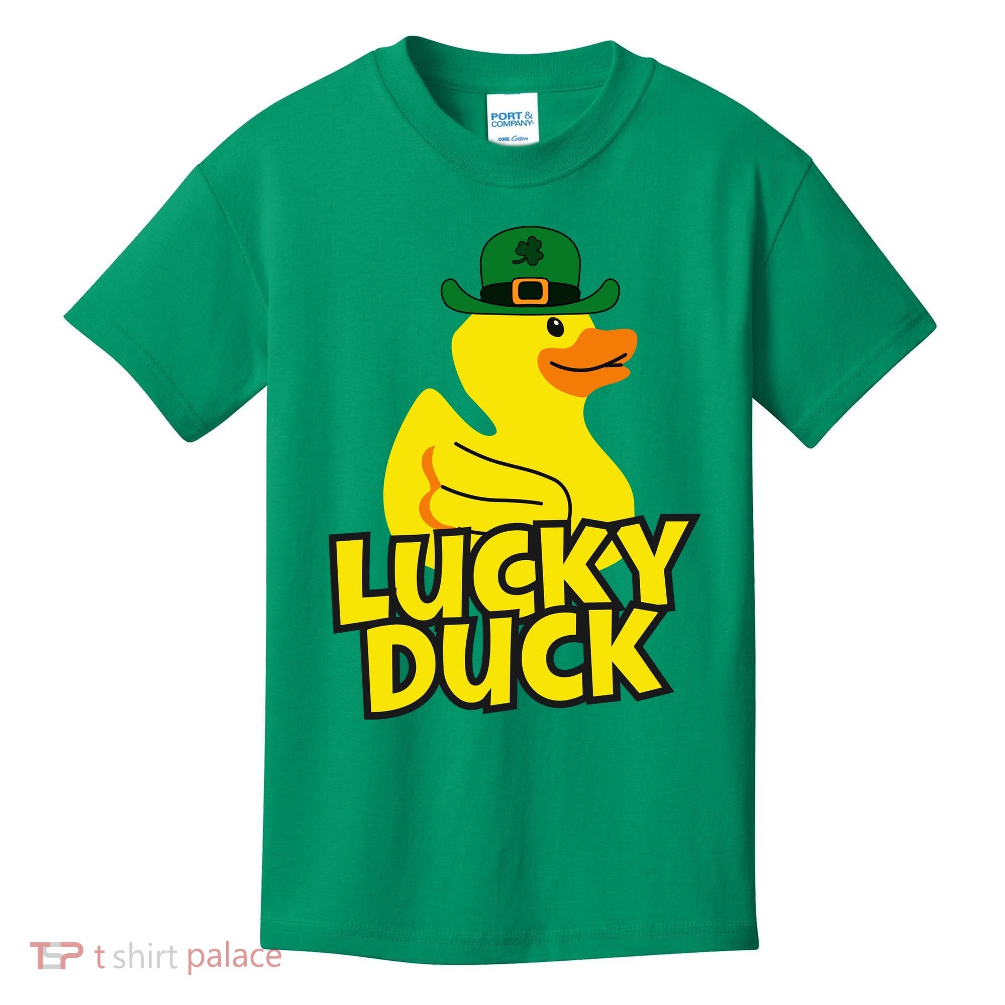 Lucky Duck Shamrock Rubber Ducky Funny St Patricks Day Kids T-Shirt