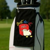 Lazy Duck Sit On The Sofa Do It Later Golf Towel thumb 2