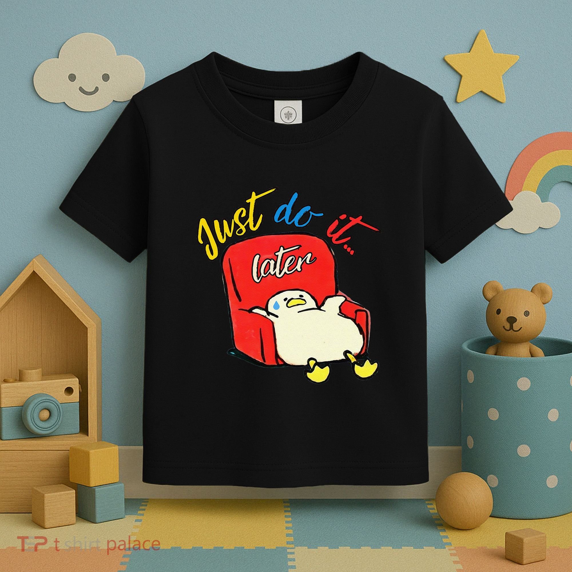 Lazy Duck Sit On The Sofa Do It Later Toddler T-Shirt