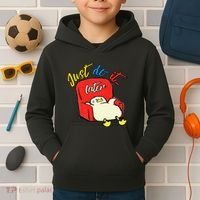 Lazy Duck Sit On The Sofa Do It Later Kids Hoodie thumb 2