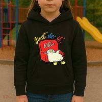 Lazy Duck Sit On The Sofa Do It Later Kids Hoodie thumb 3