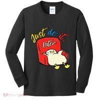 Lazy Duck Sit On The Sofa Do It Later Kids Long Sleeve Shirt thumb 0