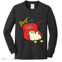 Lazy Duck Sit On The Sofa Do It Later Kids Long Sleeve Shirt thumb 0