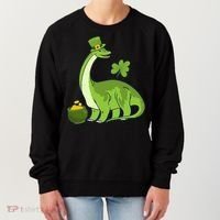 Leprechaun Dinosaur Shamrock St Patricks Day Animal Irish Women's Sweatshirt thumb 0