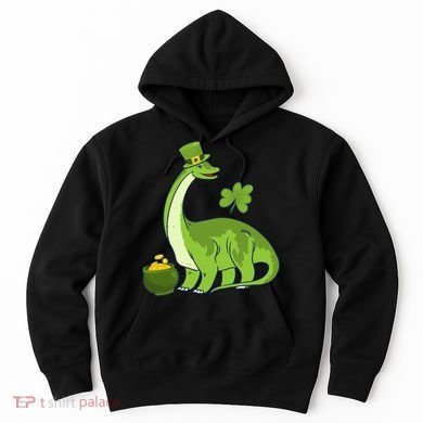 Leprechaun Dinosaur Shamrock St Patricks Day Animal Irish Hoodie