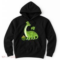 Leprechaun Dinosaur Shamrock St Patricks Day Animal Irish Hoodie thumb 0