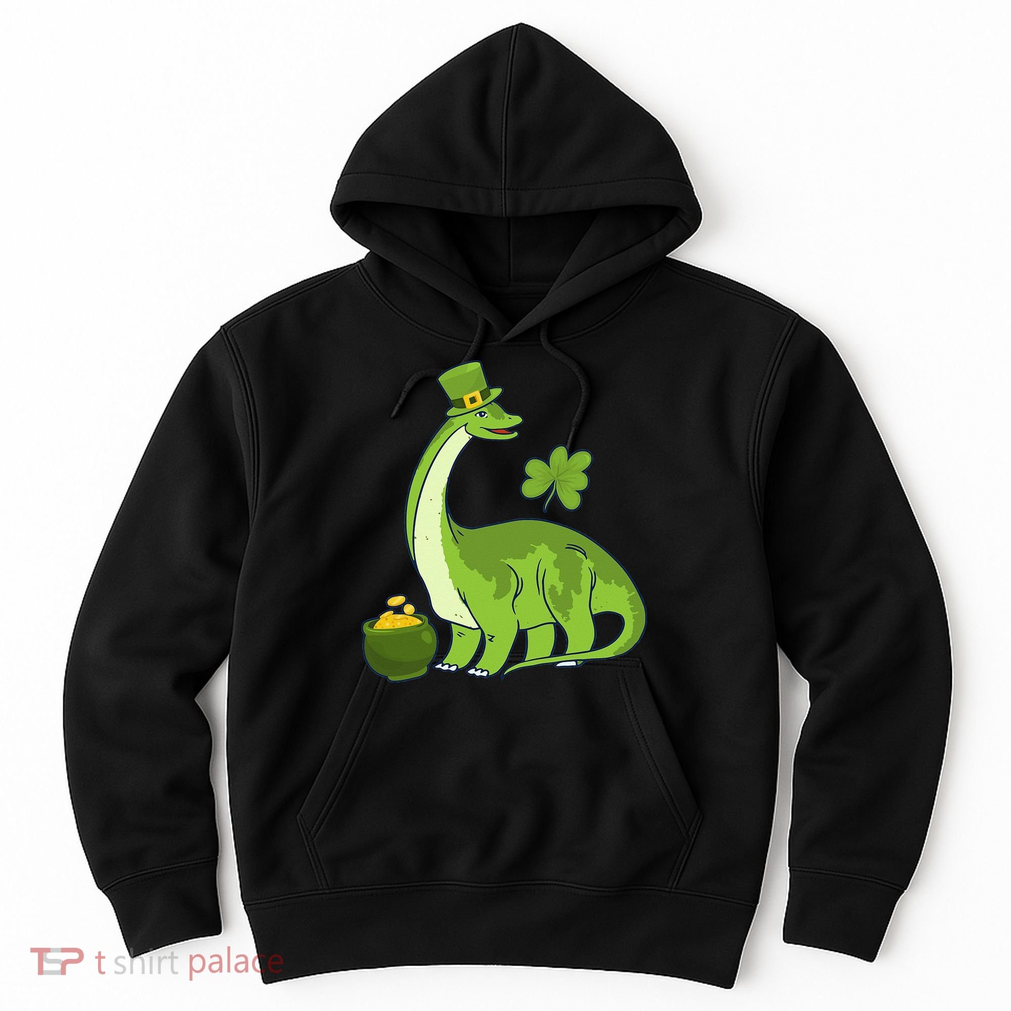 Leprechaun Dinosaur Shamrock St Patricks Day Animal Irish Hoodie