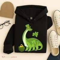 Leprechaun Dinosaur Shamrock St Patricks Day Animal Irish Hoodie thumb 4