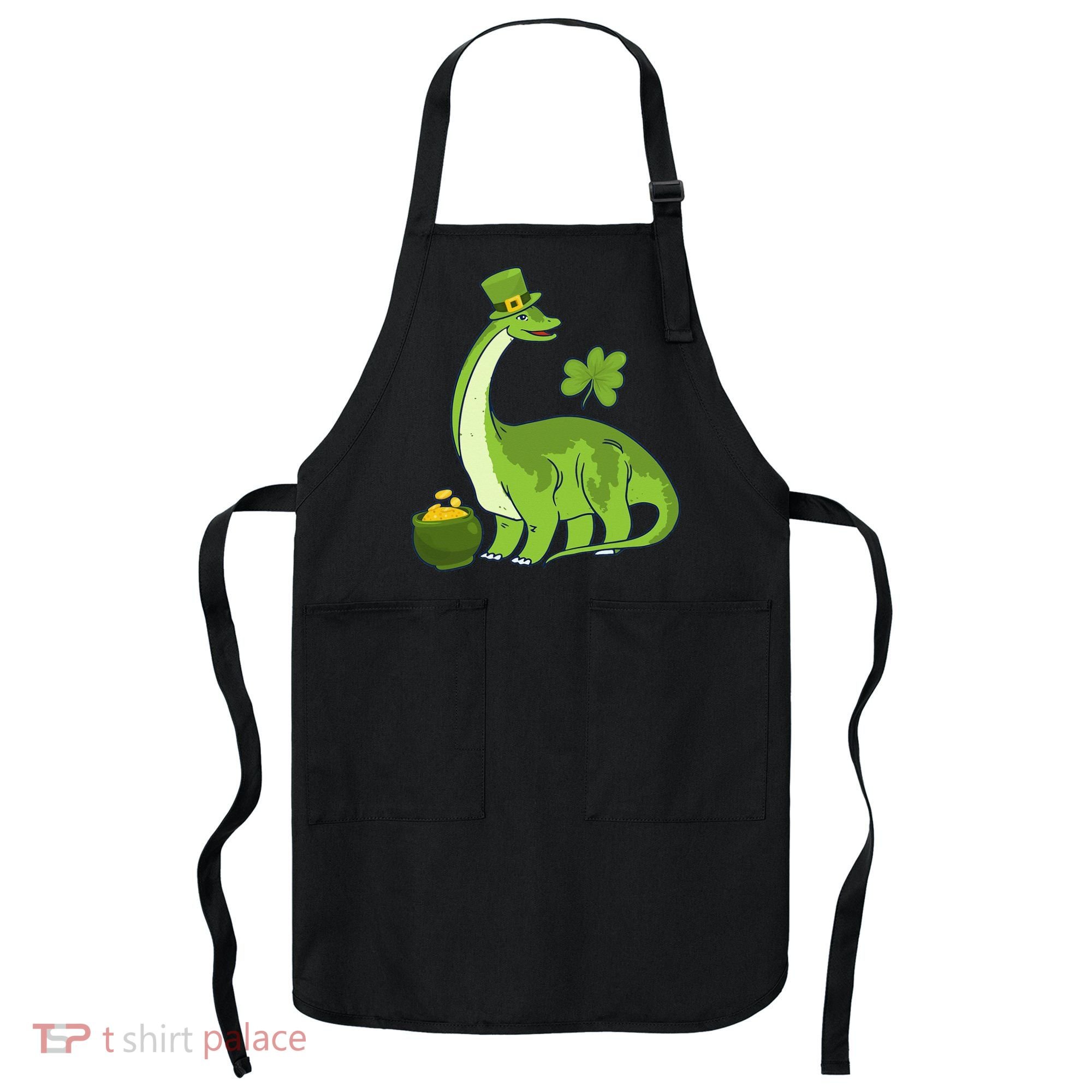 Leprechaun Dinosaur Shamrock St Patricks Day Animal Irish Apron