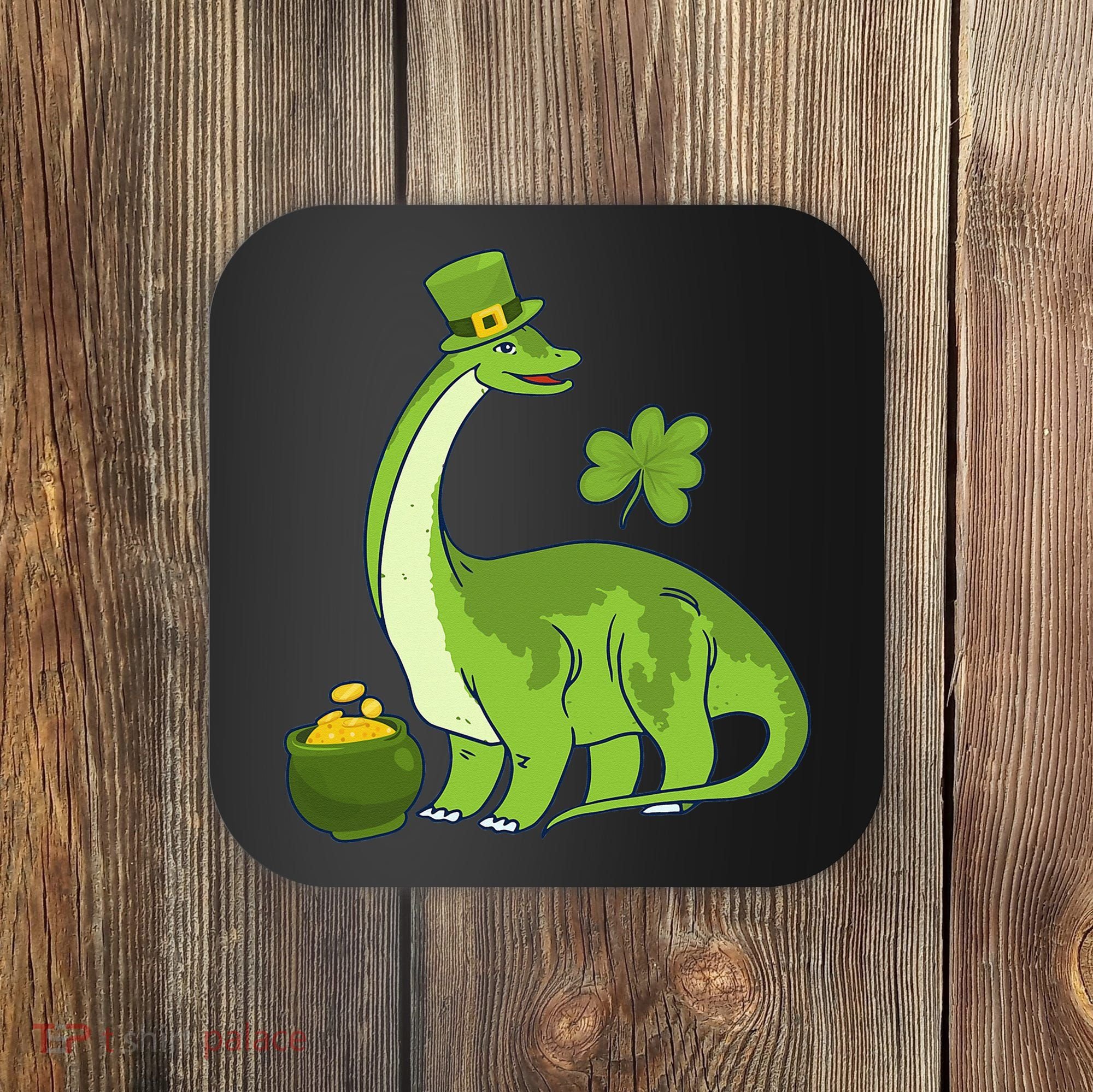 Leprechaun Dinosaur Shamrock St Patricks Day Animal Irish Coaster