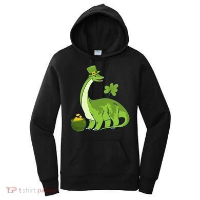 Leprechaun Dinosaur Shamrock St Patricks Day Animal Irish Women's Hoodie