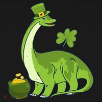 Leprechaun Dinosaur Shamrock St Patricks Day Animal Irish Mousepad thumb 1