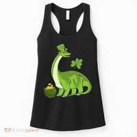 Leprechaun Dinosaur Shamrock St Patricks Day Animal Irish Women's Tank Top thumb 0
