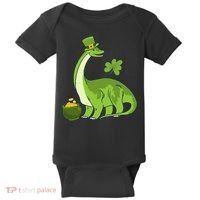 Leprechaun Dinosaur Shamrock St Patricks Day Animal Irish Baby Bodysuit thumb 0