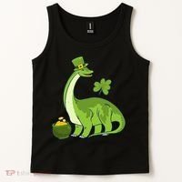 Leprechaun Dinosaur Shamrock St Patricks Day Animal Irish Tank Top thumb 2