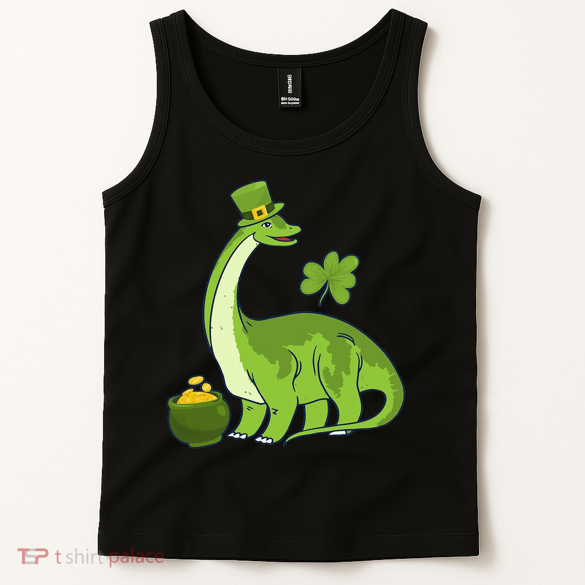 Leprechaun Dinosaur Shamrock St Patricks Day Animal Irish Tank Top