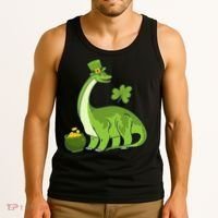 Leprechaun Dinosaur Shamrock St Patricks Day Animal Irish Tank Top thumb 3