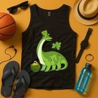 Leprechaun Dinosaur Shamrock St Patricks Day Animal Irish Tank Top thumb 4
