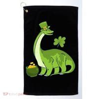 Leprechaun Dinosaur Shamrock St Patricks Day Animal Irish Golf Towel thumb 0