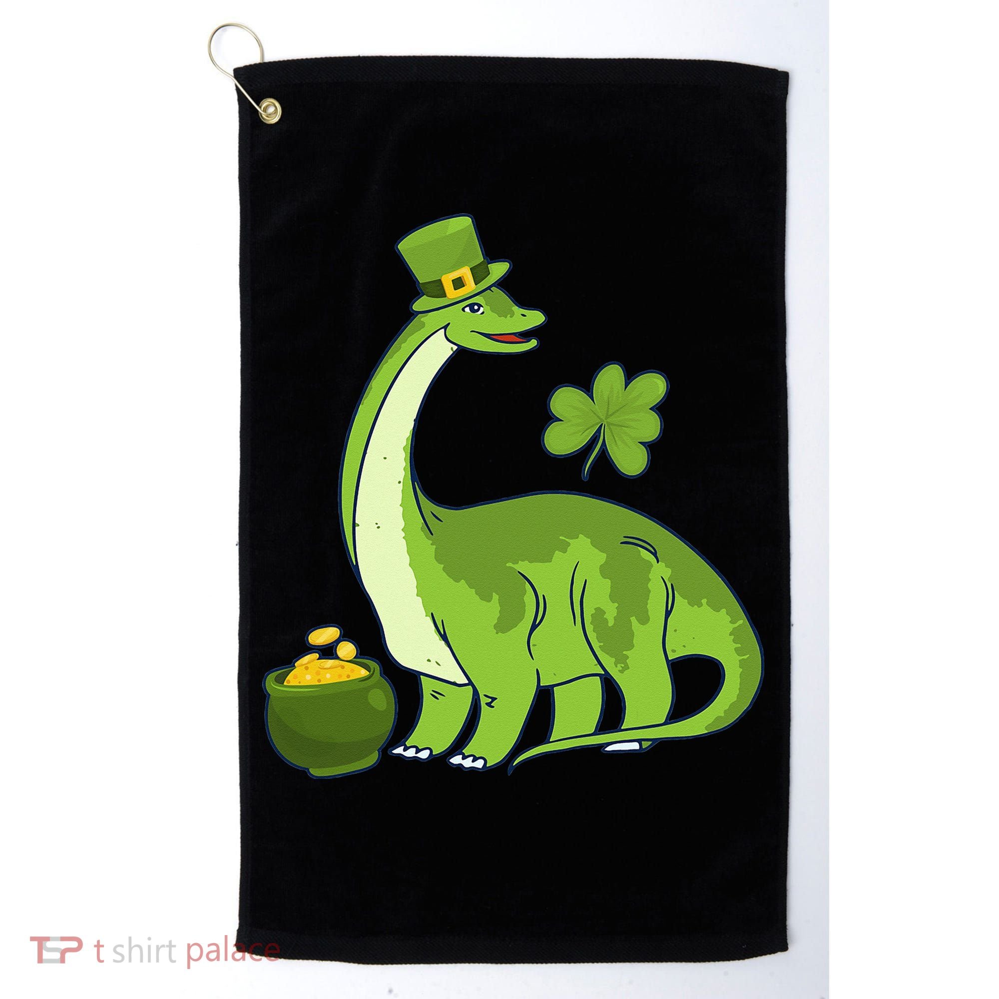 Leprechaun Dinosaur Shamrock St Patricks Day Animal Irish Golf Towel