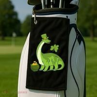 Leprechaun Dinosaur Shamrock St Patricks Day Animal Irish Golf Towel thumb 2