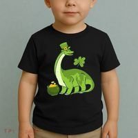 Leprechaun Dinosaur Shamrock St Patricks Day Animal Irish Toddler T-Shirt thumb 2