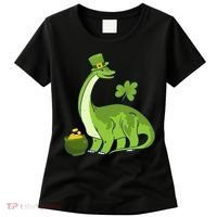 Leprechaun Dinosaur Shamrock St Patricks Day Animal Irish Women's T-Shirt thumb 0