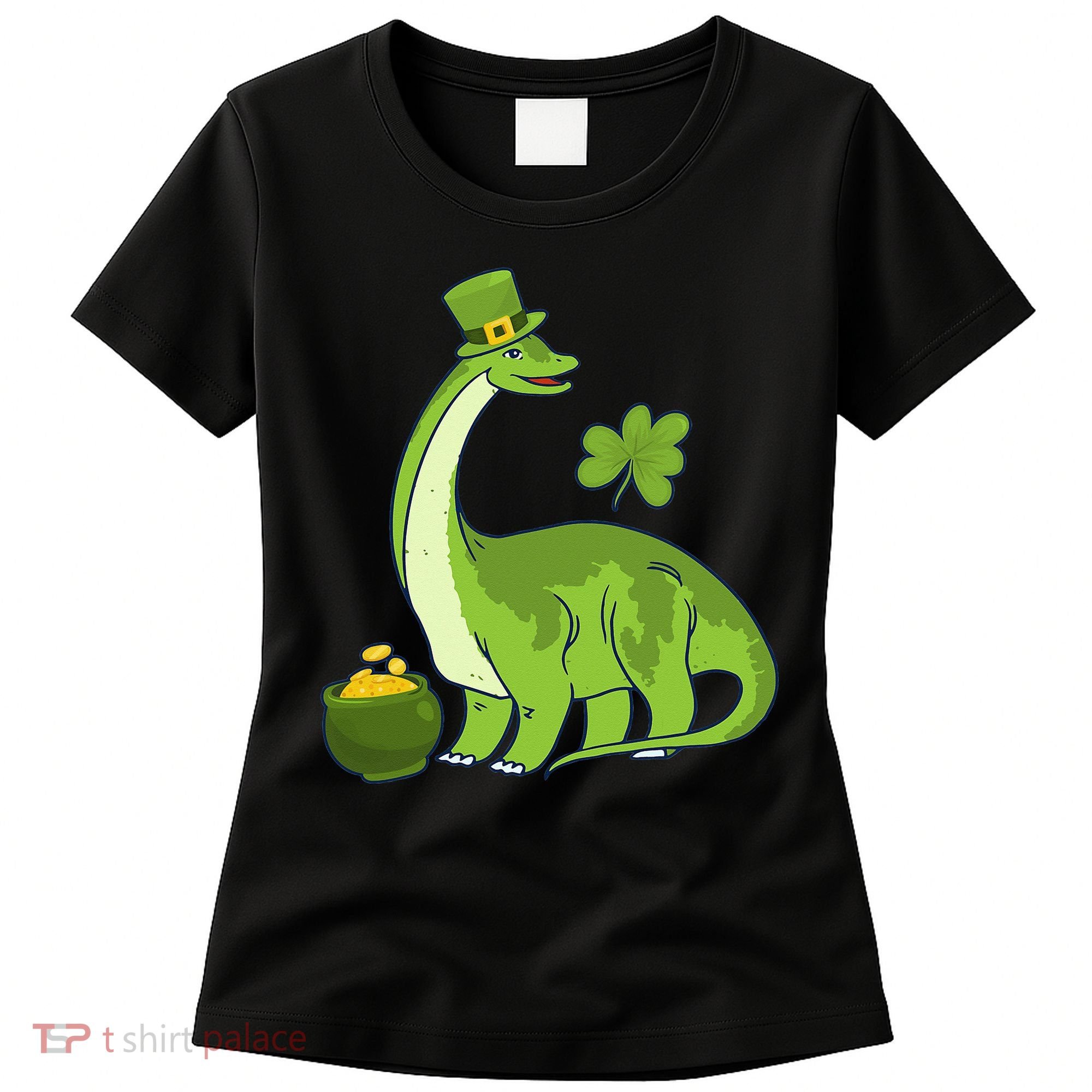Leprechaun Dinosaur Shamrock St Patricks Day Animal Irish Women's T-Shirt