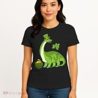 Leprechaun Dinosaur Shamrock St Patricks Day Animal Irish Women's T-Shirt thumb 4