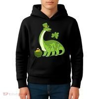 Leprechaun Dinosaur Shamrock St Patricks Day Animal Irish Kids Hoodie thumb 4