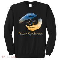 Love Down Syndrome Awareness Gold Blue Ribbon Down Syndrome Warrior Sweatshirt thumb 0