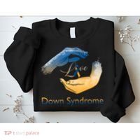 Love Down Syndrome Awareness Gold Blue Ribbon Down Syndrome Warrior Sweatshirt thumb 2