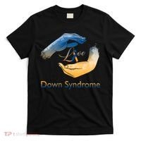 Love Down Syndrome Awareness Gold Blue Ribbon Down Syndrome Warrior T-Shirt thumb 0