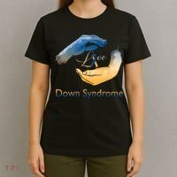 Love Down Syndrome Awareness Gold Blue Ribbon Down Syndrome Warrior T-Shirt thumb 4