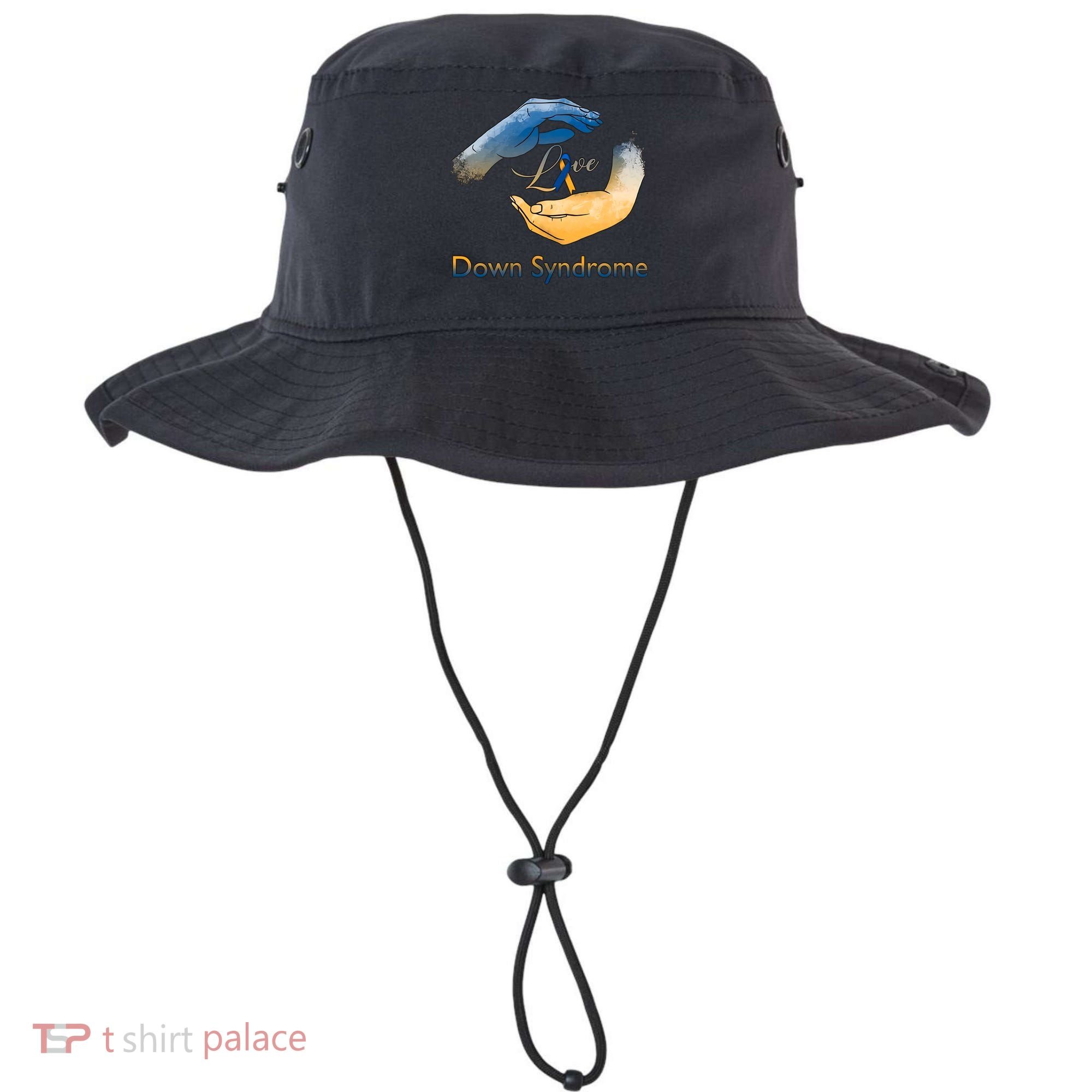 Love Down Syndrome Awareness Gold Blue Ribbon Down Syndrome Warrior Bucket Hat