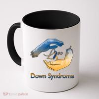 Love Down Syndrome Awareness Gold Blue Ribbon Down Syndrome Warrior Coffee Mug thumb 0