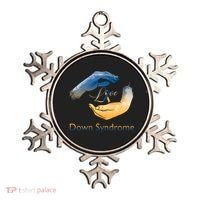 Love Down Syndrome Awareness Gold Blue Ribbon Down Syndrome Warrior Ornament thumb 0