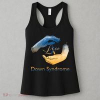 Love Down Syndrome Awareness Gold Blue Ribbon Down Syndrome Warrior Women's Tank Top thumb 3