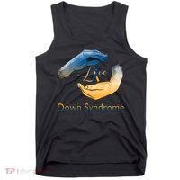 Love Down Syndrome Awareness Gold Blue Ribbon Down Syndrome Warrior Tank Top thumb 0