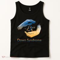 Love Down Syndrome Awareness Gold Blue Ribbon Down Syndrome Warrior Tank Top thumb 2