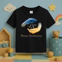 Love Down Syndrome Awareness Gold Blue Ribbon Down Syndrome Warrior Toddler T-Shirt thumb 3