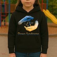 Love Down Syndrome Awareness Gold Blue Ribbon Down Syndrome Warrior Kids Hoodie thumb 3